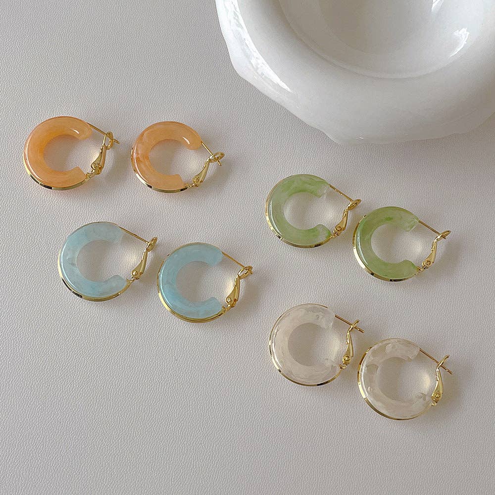 Candy Color Metal Hoop Earrings DPJE1822