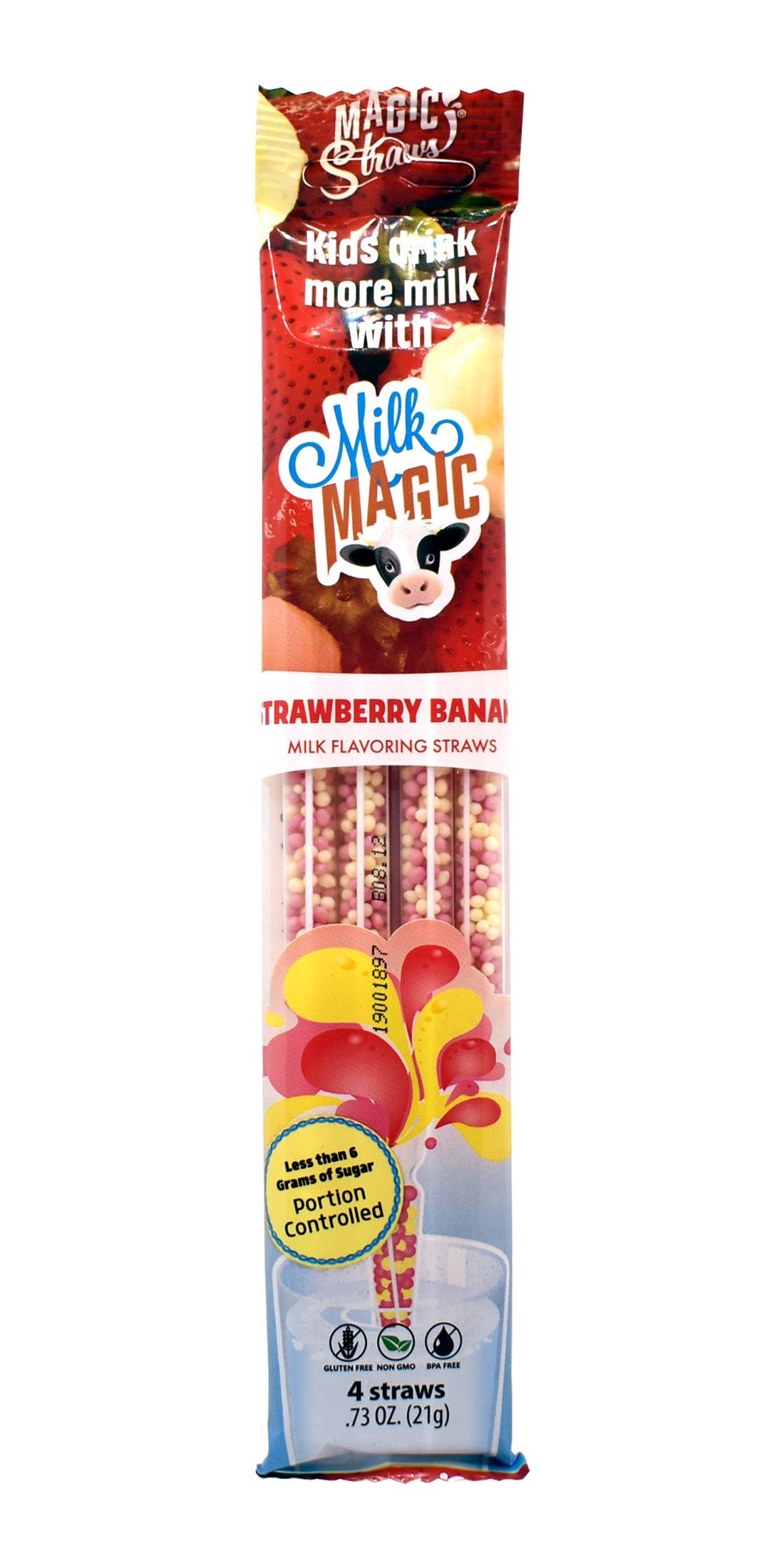 Milk Magic Strawberry Banana Milk Flavoring Straws