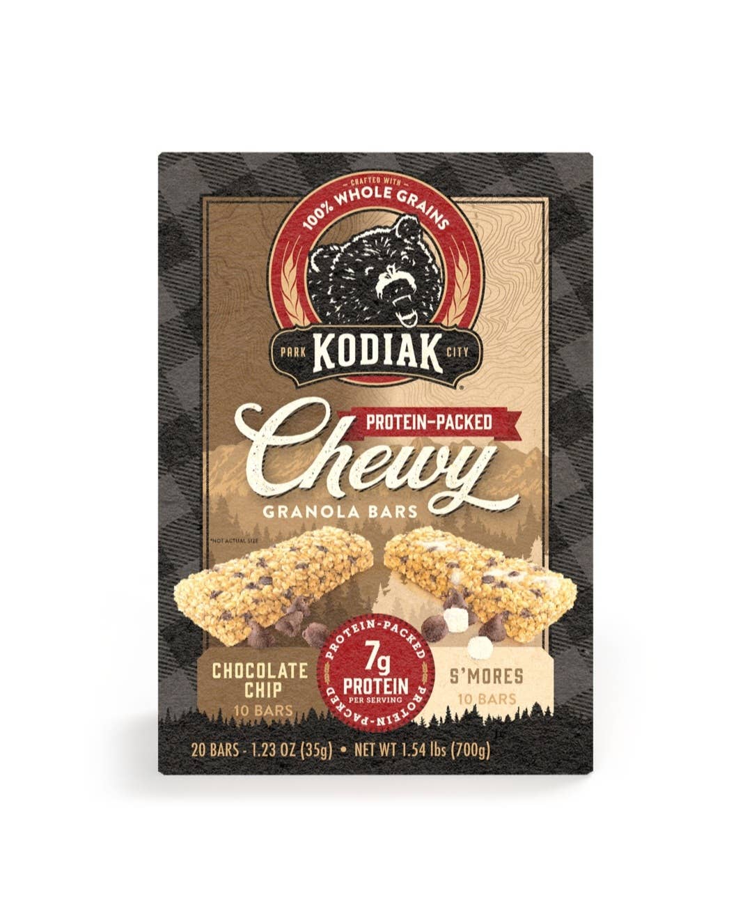 Kodiak Chewy Granola Bars Variety Pack 20ct – Choc Chip & S'