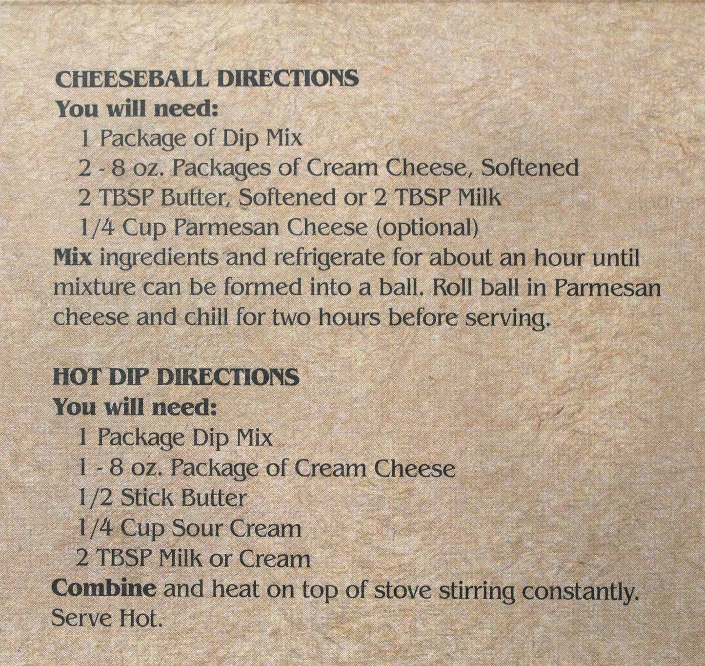 3 Dip Collection: Taco, Dill, and Spinach & Herb Dip Mixes