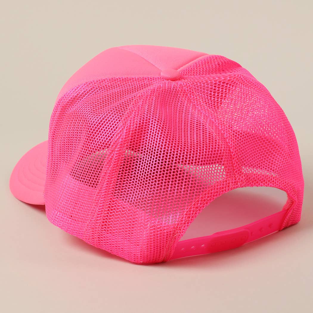 JESUS SAVES I SPEND Text Mesh Back Trucker Hat