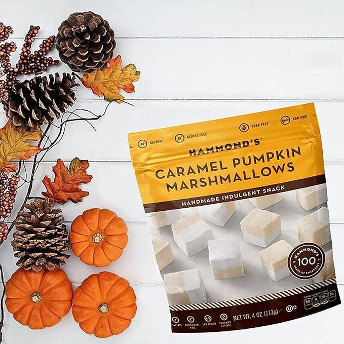 Handmade All-Natural Marshmallows - Caramel Pumpkin -4oz Bag