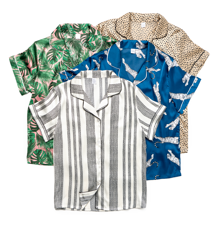 Hello Mello Beauty Sleep Satin Pajama Tops Open Stock