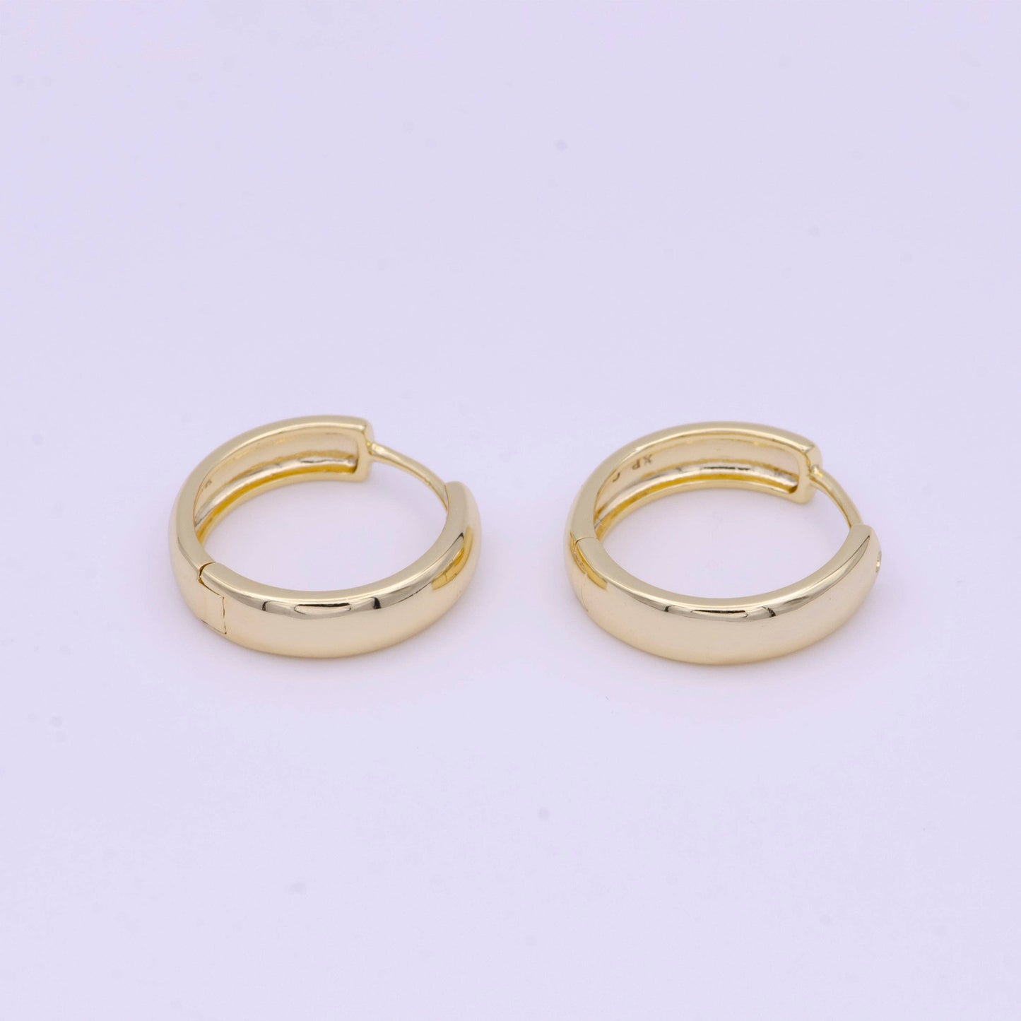 22mm Minimalist Gold Huggie Hoop Earrings | AD167