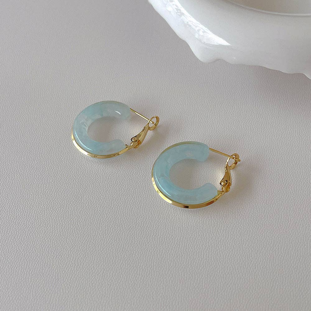 Candy Color Metal Hoop Earrings DPJE1822