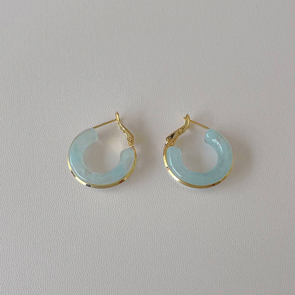 Candy Color Metal Hoop Earrings DPJE1822