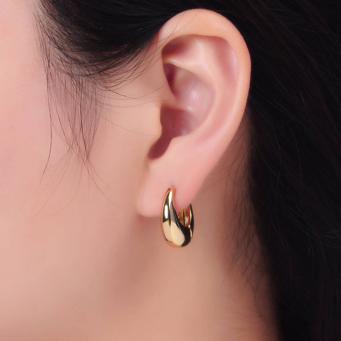 14K Gold Filled Chubby Dome Huggie Earrings | AD1432 AD088
