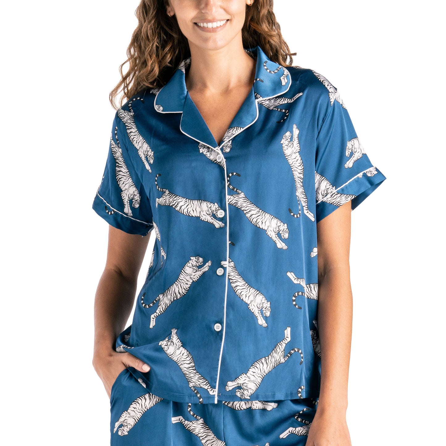 Hello Mello Beauty Sleep Satin Pajama Tops Open Stock