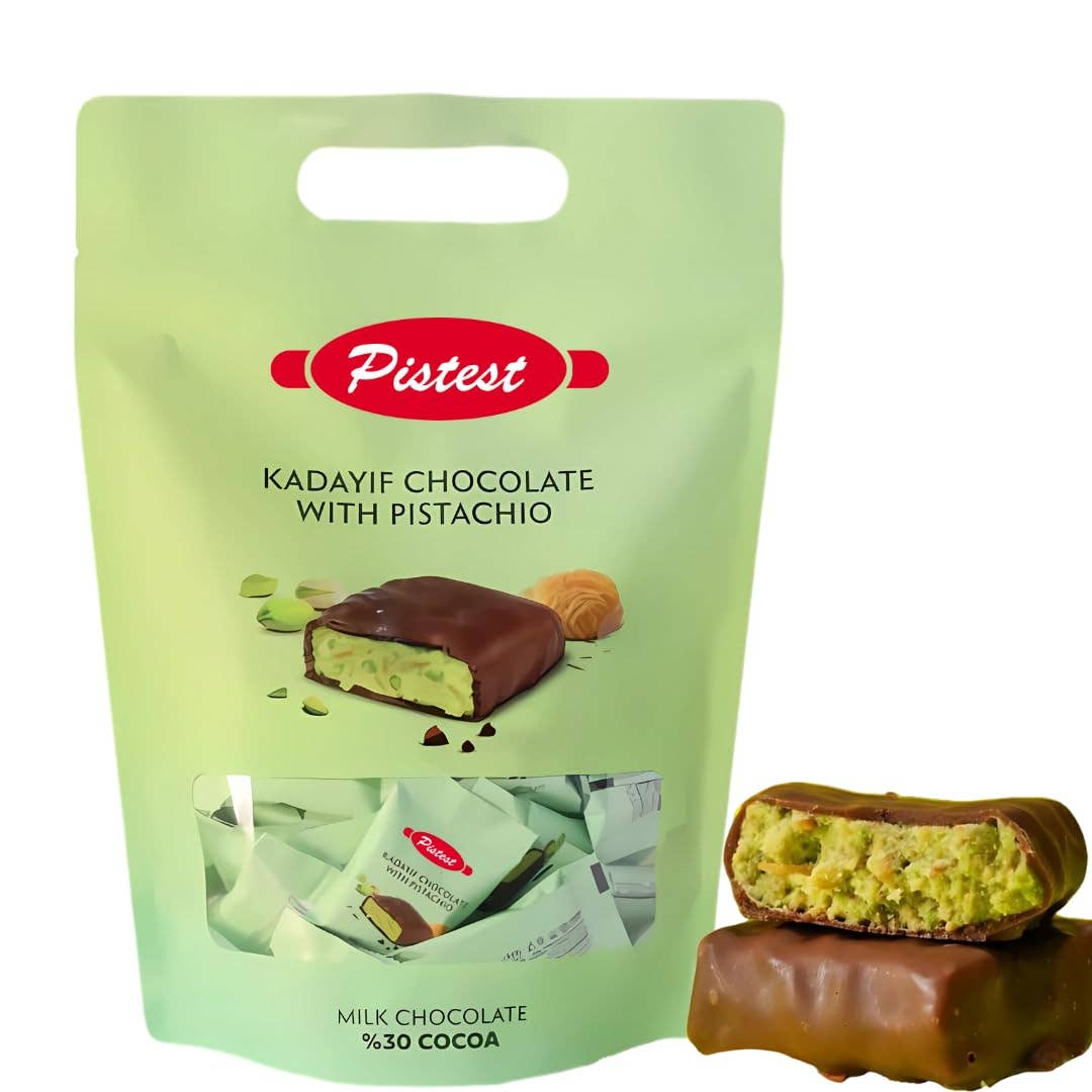 2 Count of Mini Dubai Chocolate Kunafa Pistachio Bar