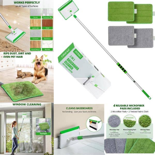 Zavorski Home - 2n1 Baseboard Cleaner and Wall Duster Kit