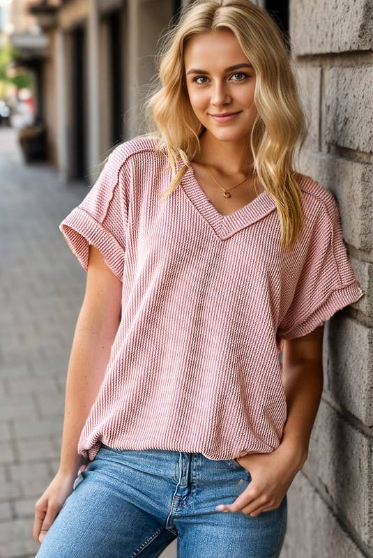 ET7484-10 SOLID URBAN RIBBED TOP: BLACK / 2-2-2 (1X-2X-3X)