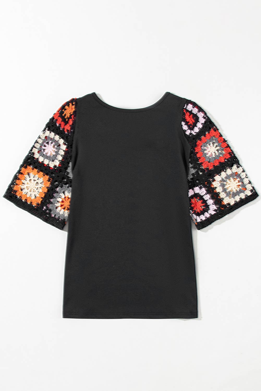 Floral Crochet Short Sleeve Top (S-XL)