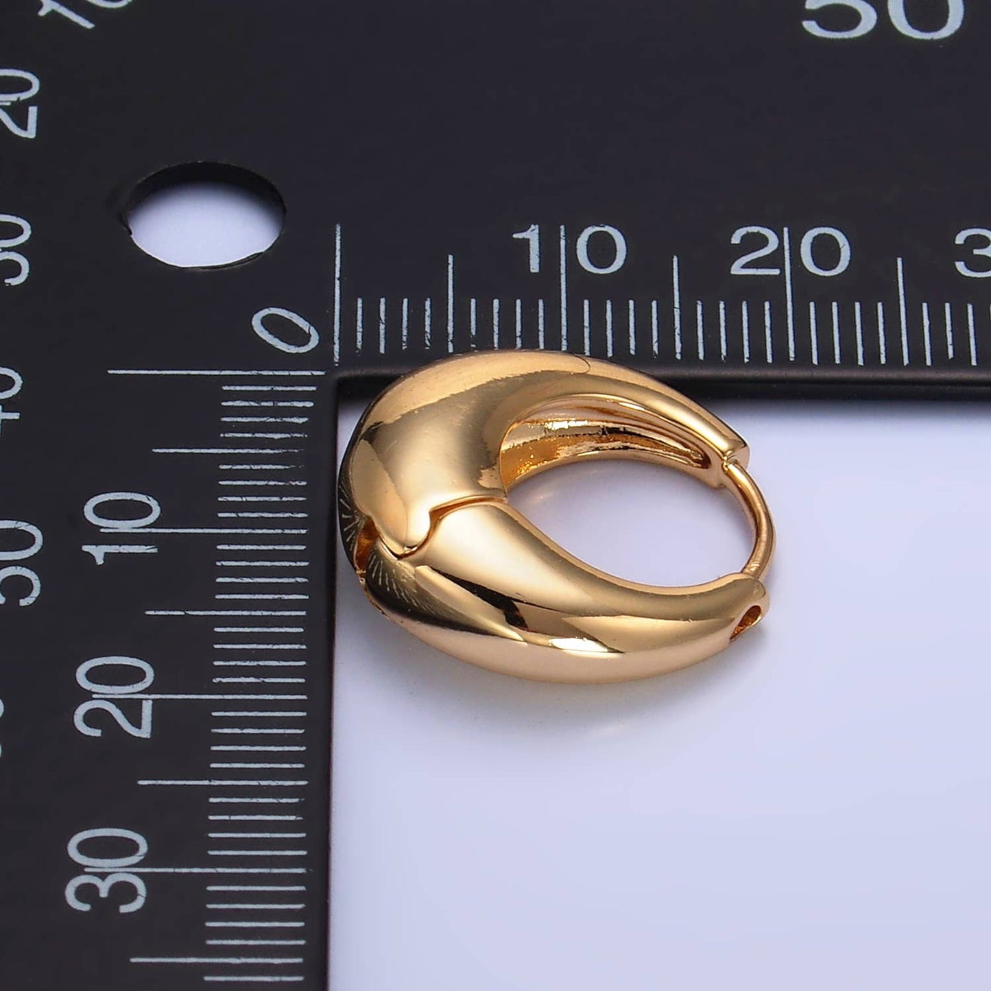 14K Gold Filled Chubby Dome Huggie Earrings | AD1432 AD088