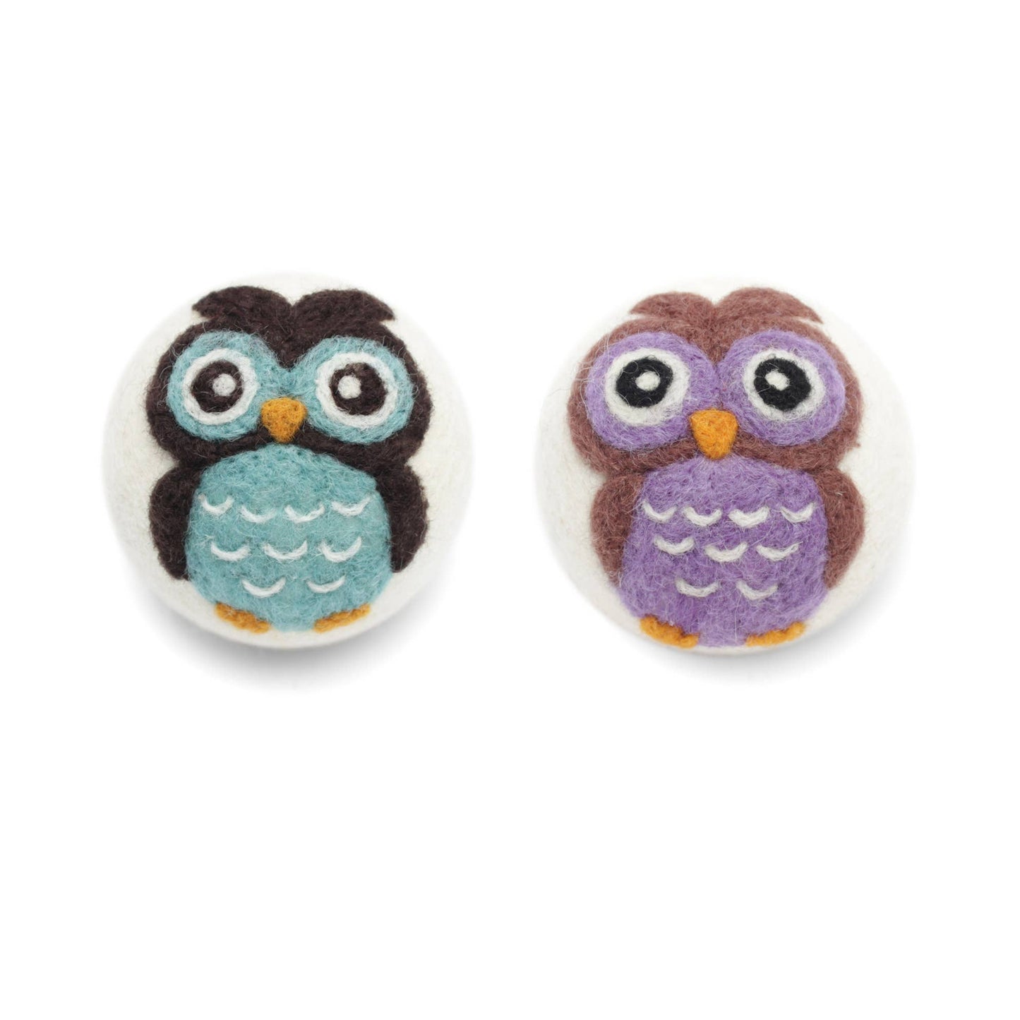 Owls: Eco Wool Dryer Balls Fair Trade : Purple Owl