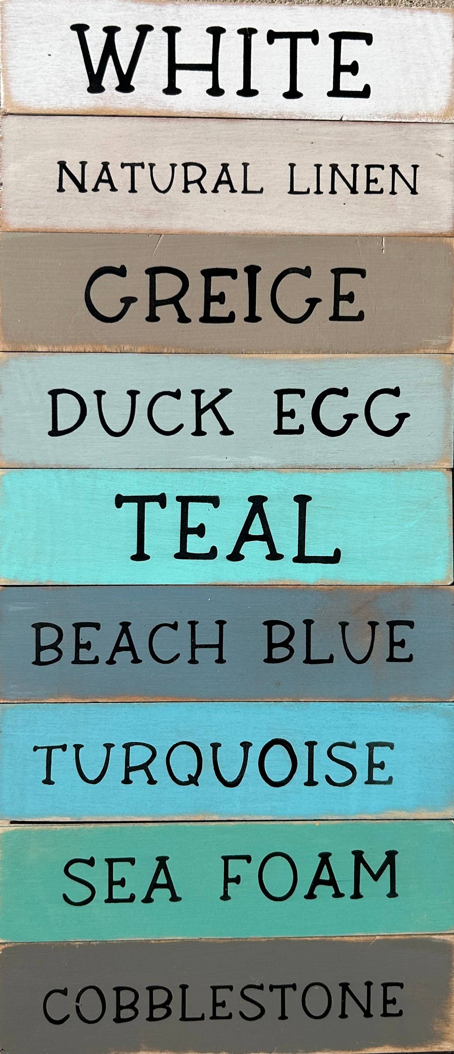 Flush - Funny Bathroom Rustic Wood Shelf Sitter: Duck egg