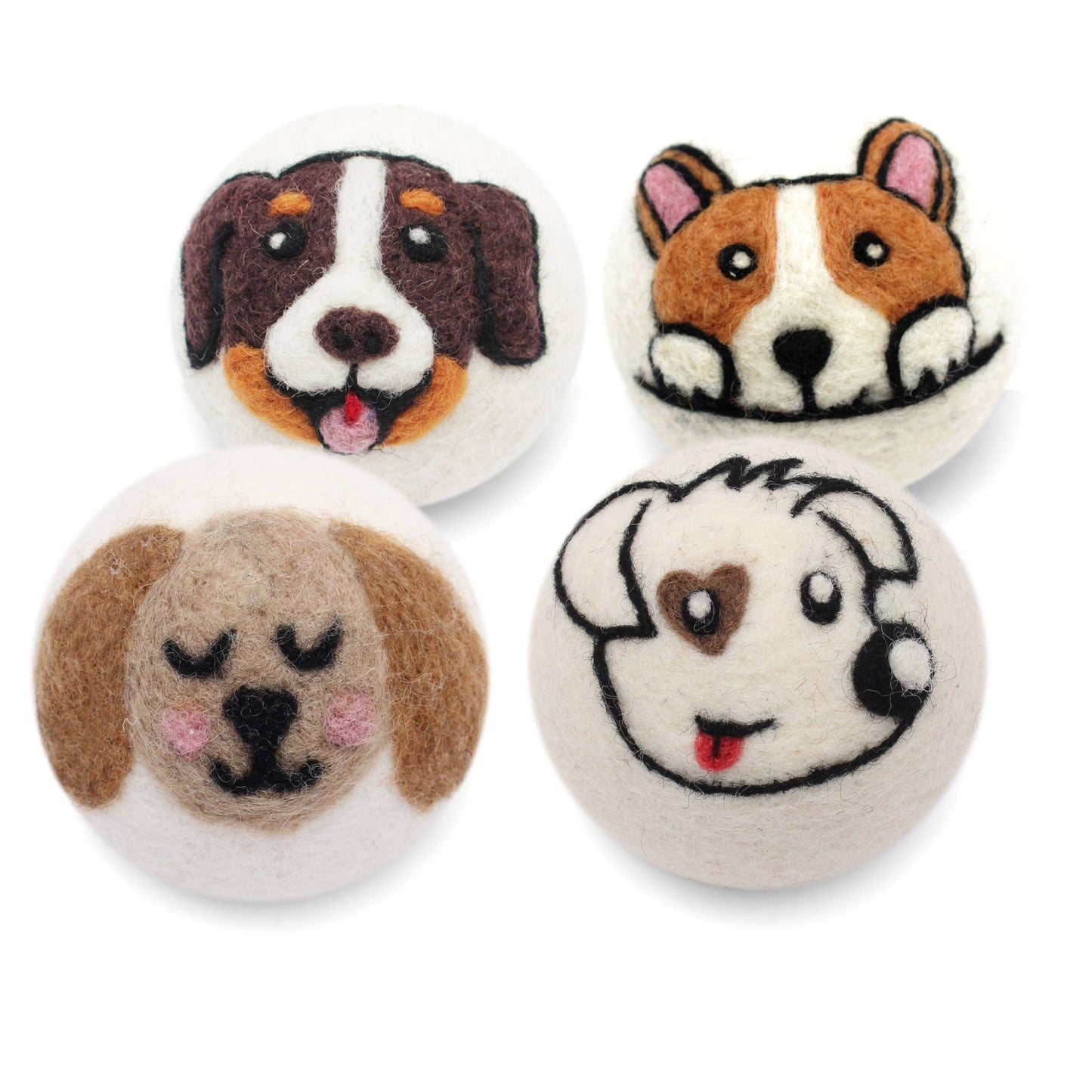 Dogs: Eco Wool Dryer Balls Fair Trade: Dark Brown Dog