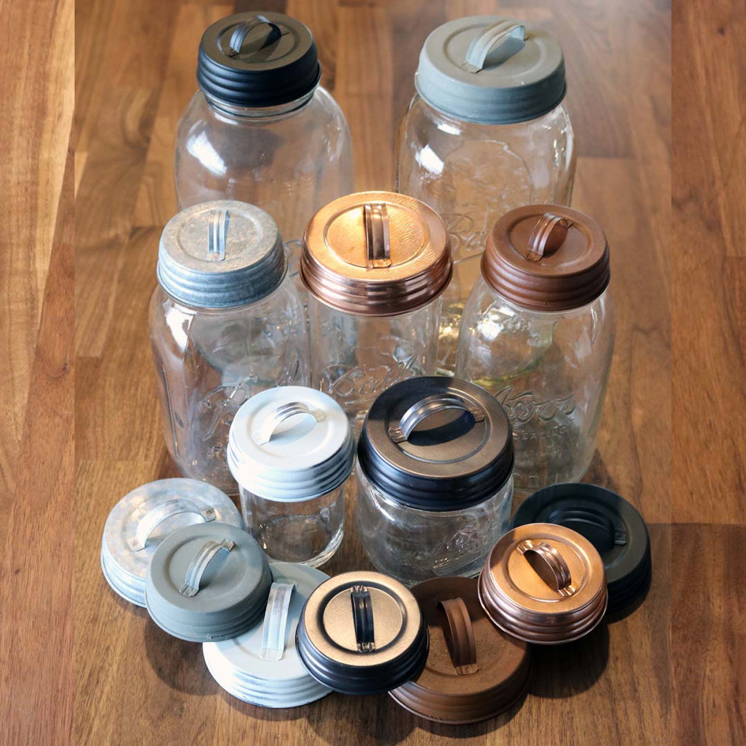 Metal Handle / Canister Lid for Mason Jars BIG AND SMALL