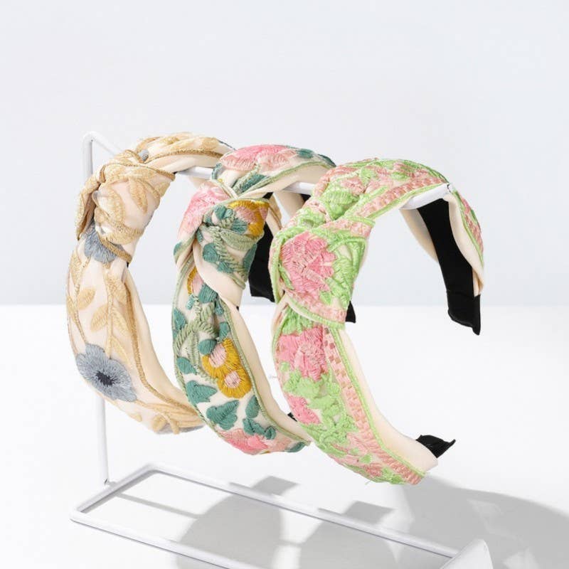 FLORAL COTTAGECORE EMBROIDERY HAIR BAND HEADBAND | 40HB166