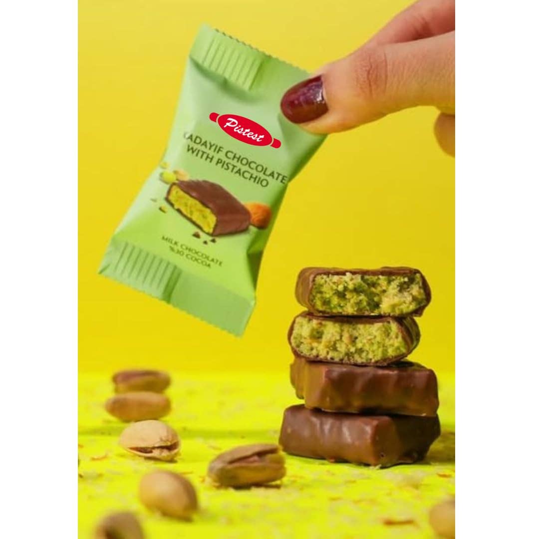 2 Count of Mini Dubai Chocolate Kunafa Pistachio Bar