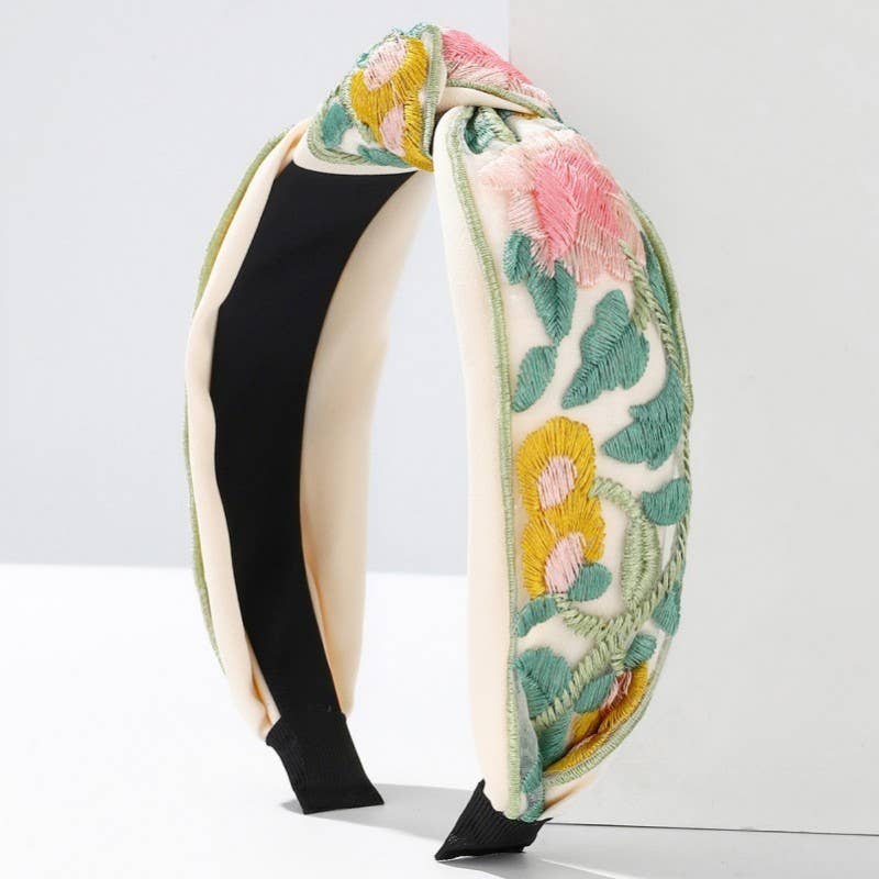 FLORAL COTTAGECORE EMBROIDERY HAIR BAND HEADBAND | 40HB166