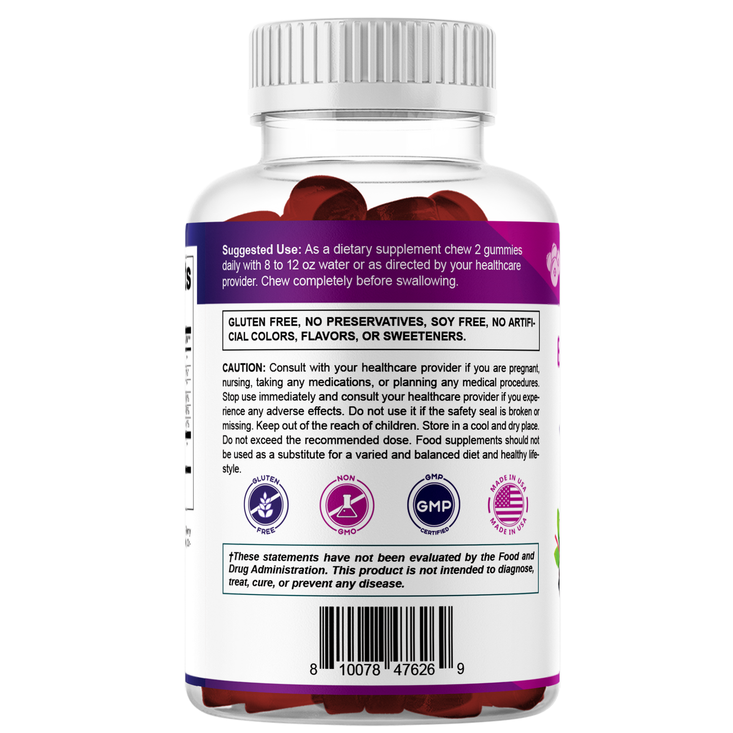 Vitamatic Elderberry Gummies with Vitamin C & Zinc –60 Gummy