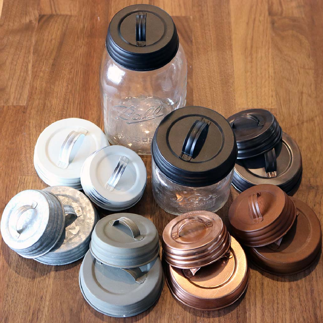 Metal Handle / Canister Lid for Mason Jars BIG AND SMALL