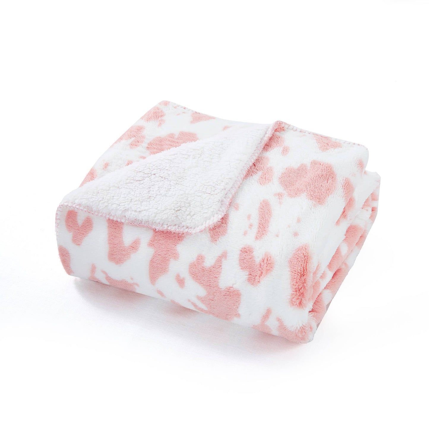 "Strawberry Cow" Faux Fur Plush Throw Blanket - 50"x70