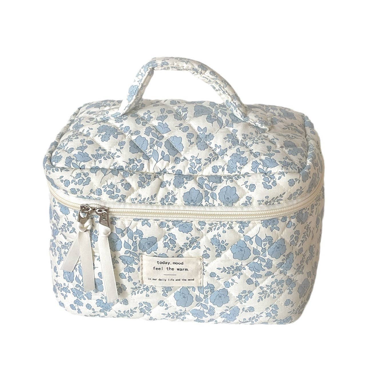 Blue Flower Simple Large Capacity Make Up Bag DP25A551