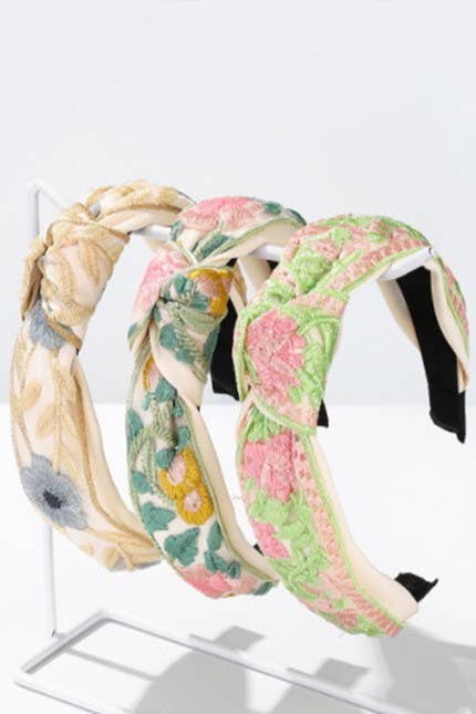 FLORAL COTTAGECORE EMBROIDERY HAIR BAND HEADBAND | 40HB166