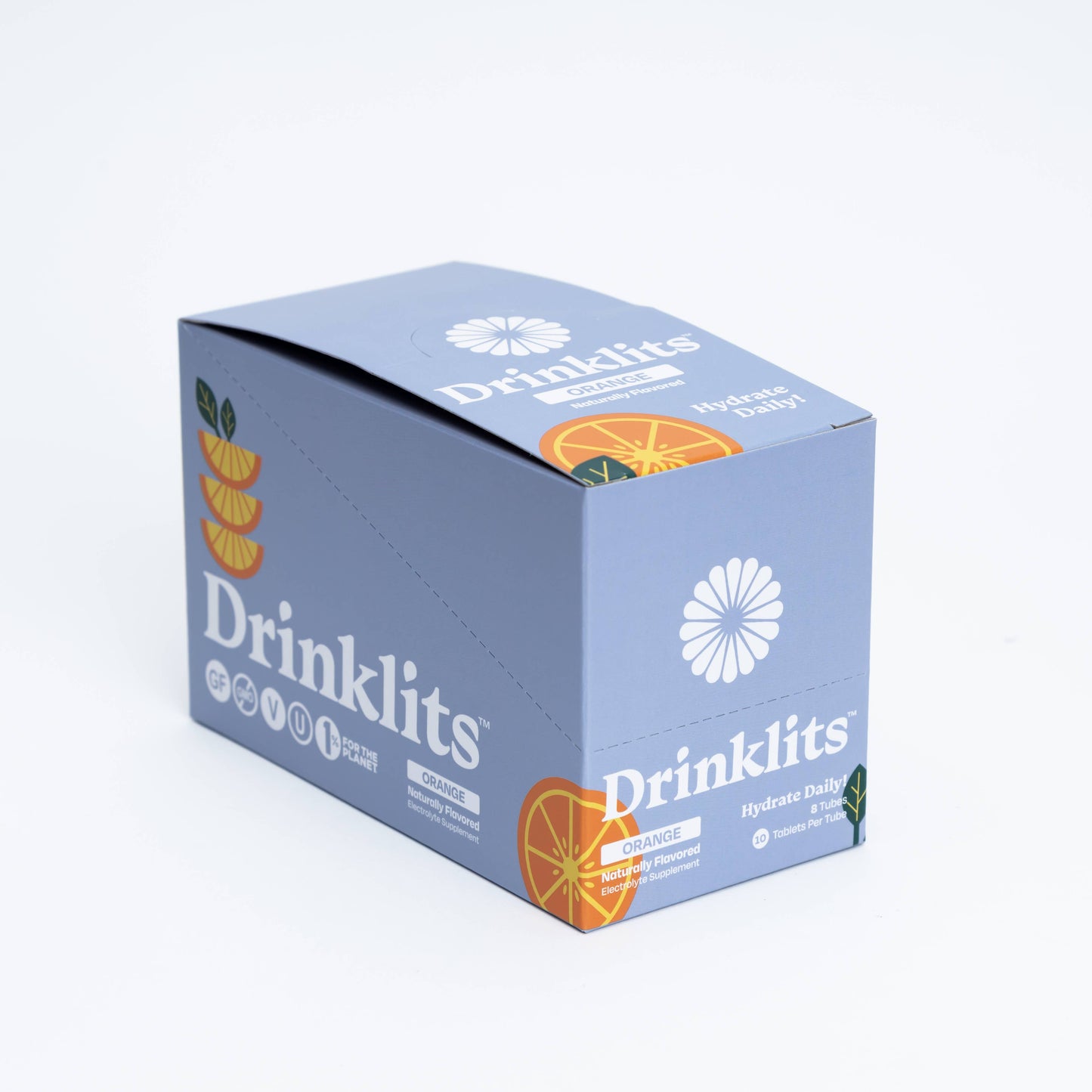 Hydration Tablets: Natural ORANGE Electrolytes +Display
