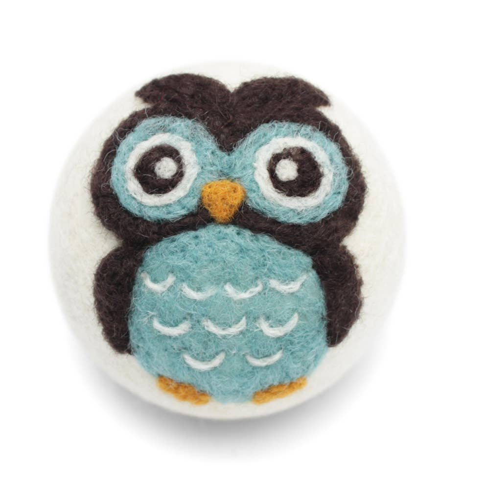 Owls: Eco Wool Dryer Balls Fair Trade : Purple Owl
