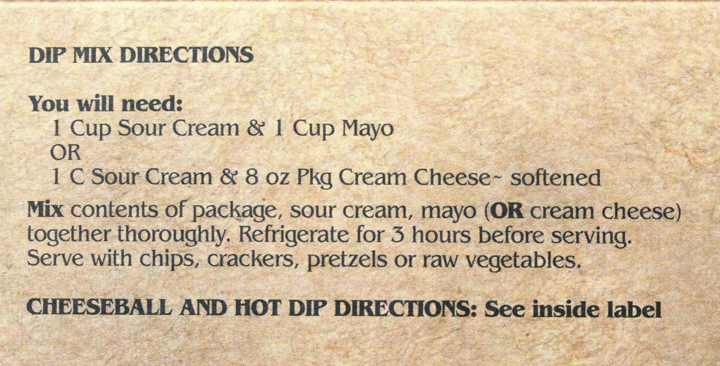 3 Dip Collection: Taco, Dill, and Spinach & Herb Dip Mixes