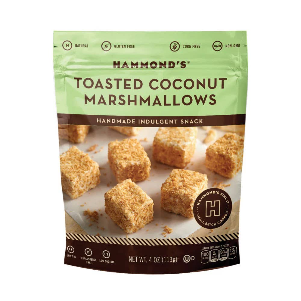 Handmade All-Natural Marshmallows - Toasted Coconut -4oz Bag