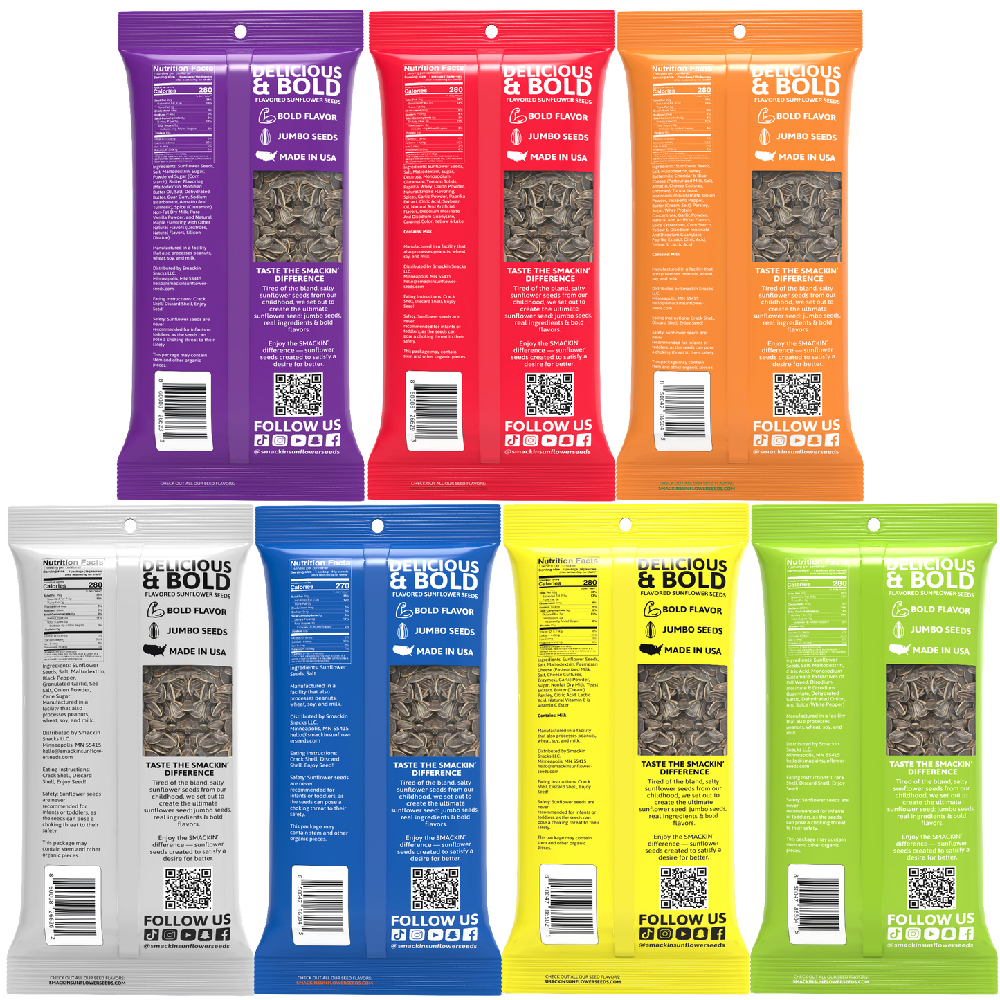SMACKIN' Sunflower Seeds Sampler Pack (1.5 oz)