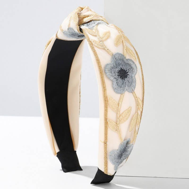 FLORAL COTTAGECORE EMBROIDERY HAIR BAND HEADBAND | 40HB166