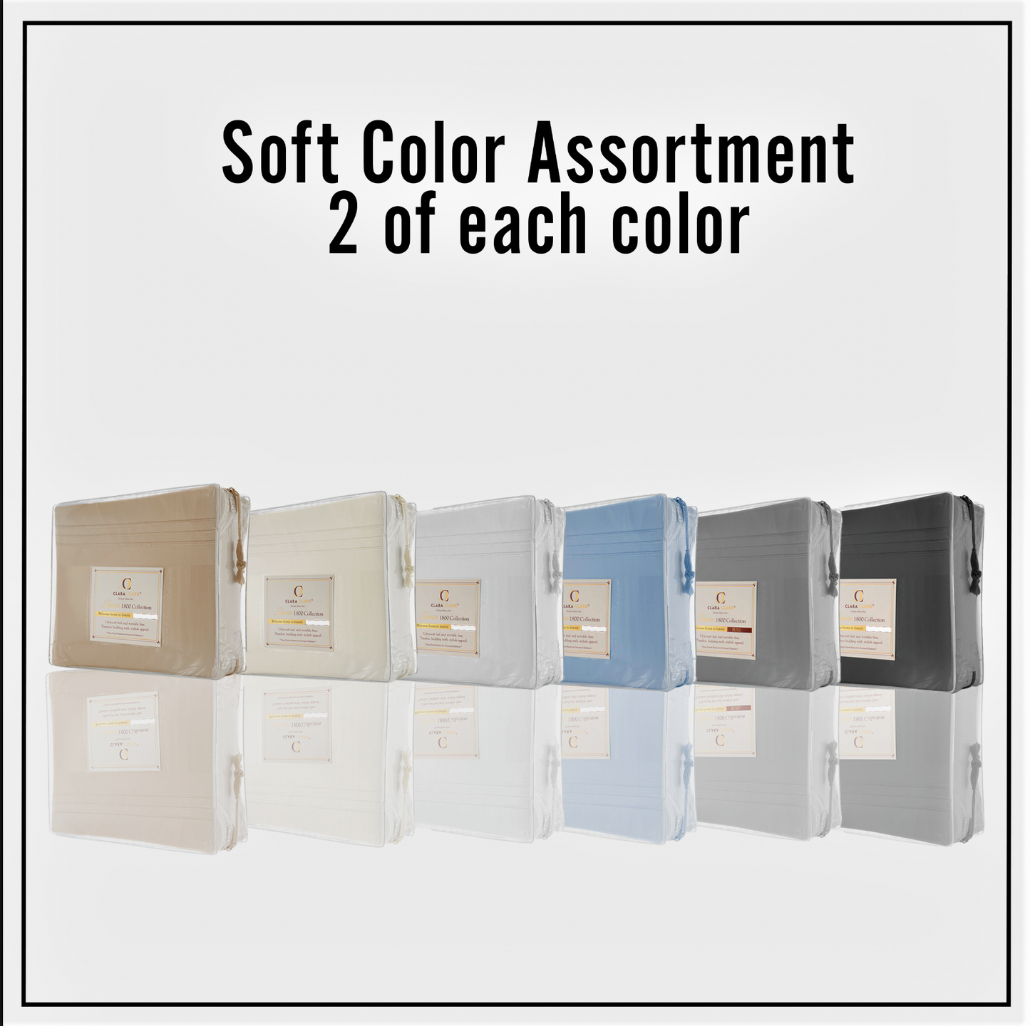 1800 Series Sheet Sets Assorted Soft Colors: Queen