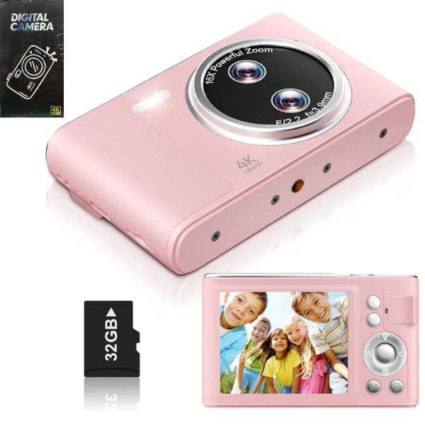 Digital Camera - #PINK - 4K Ultra Definition -Photo & Record