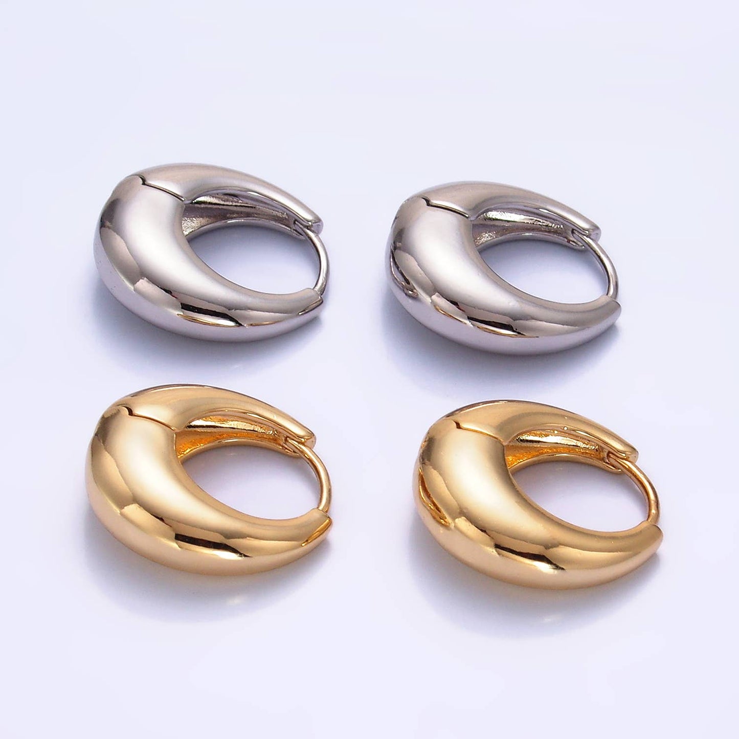 14K Gold Filled Chubby Dome Huggie Earrings | AD1432 AD088
