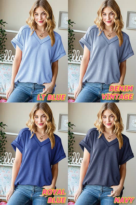 ET7484-10 SOLID URBAN RIBBED TOP: BLACK / 2-2-2 (1X-2X-3X)