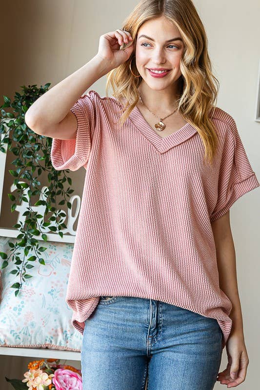 ET7484-10 SOLID URBAN RIBBED TOP: BLACK / 2-2-2 (1X-2X-3X)