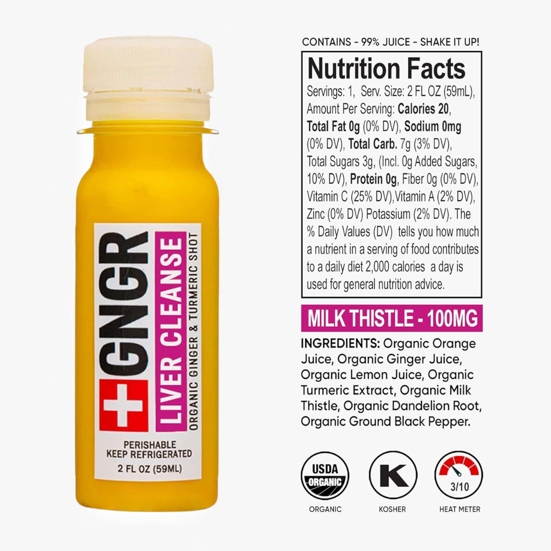 Liver Cleanse Shot: Ginger, Milk Thistle, Dandelion Detox