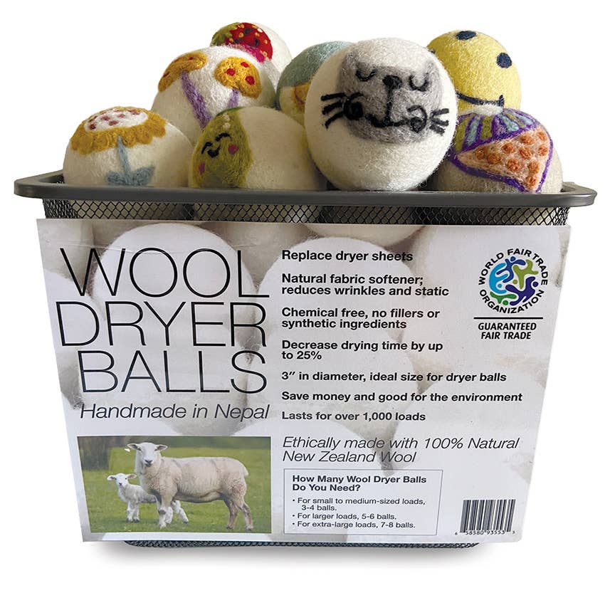 Owls: Eco Wool Dryer Balls Fair Trade : Purple Owl