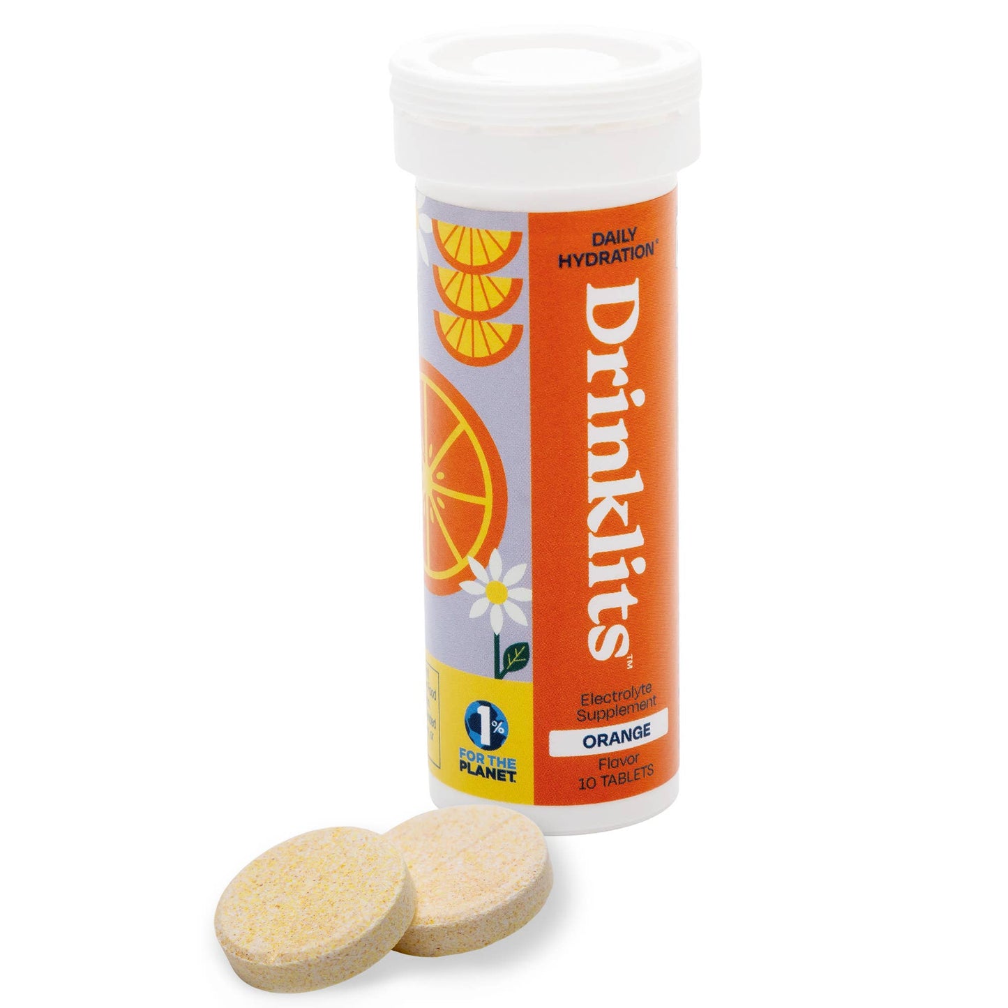 Hydration Tablets: Natural ORANGE Electrolytes +Display