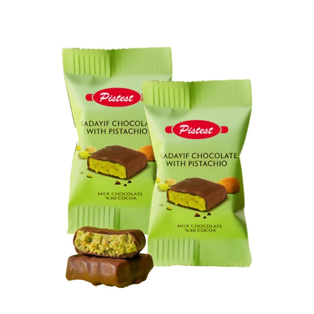 2 Count of Mini Dubai Chocolate Kunafa Pistachio Bar