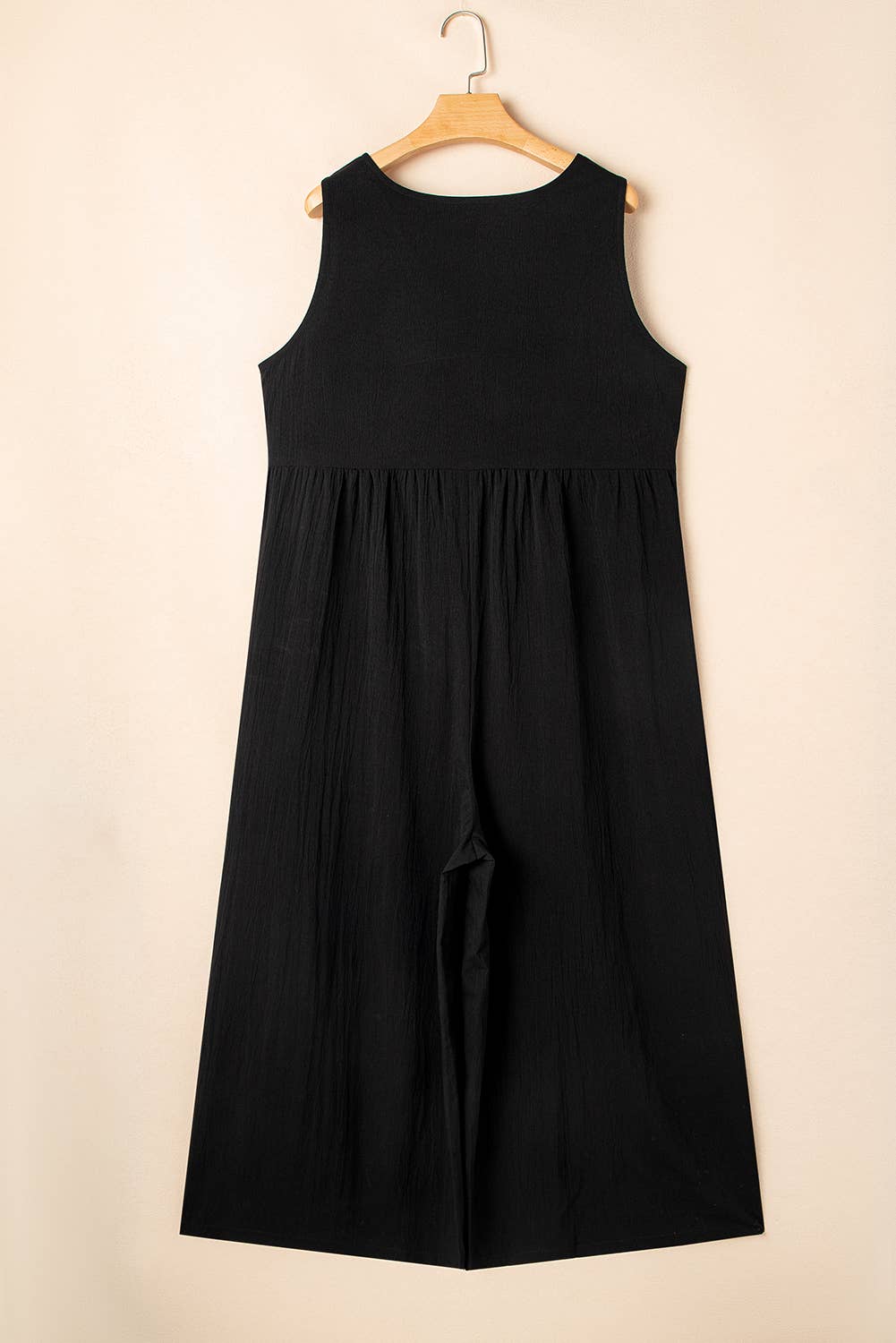 Plus Size Sleeveless Button Front Loose Jumpsuit