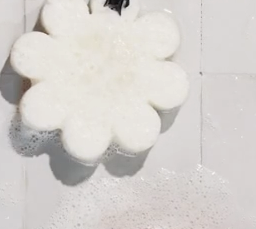 Body Wash Infused Spa Sponge Buffer Exfoliate Soap Cleanser: Lavender Sky - Flower