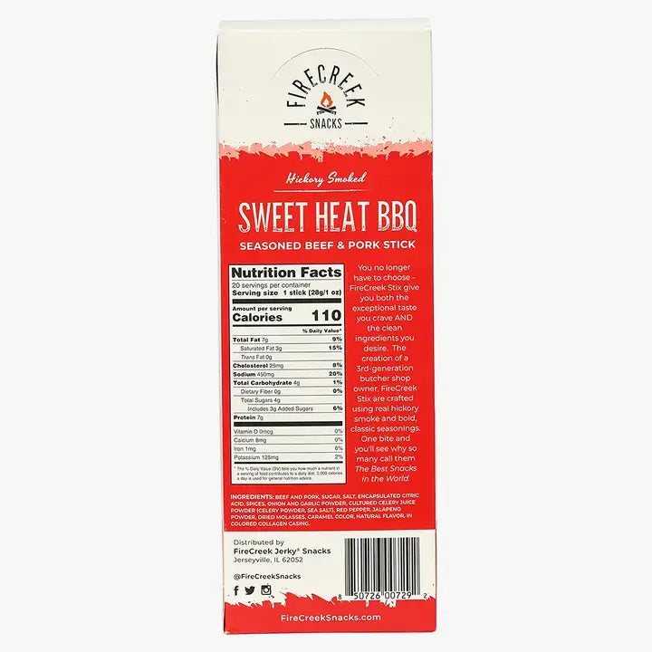 Sweet Heat BBQ Snack Stix (Box of 20 - 1oz ea.)
