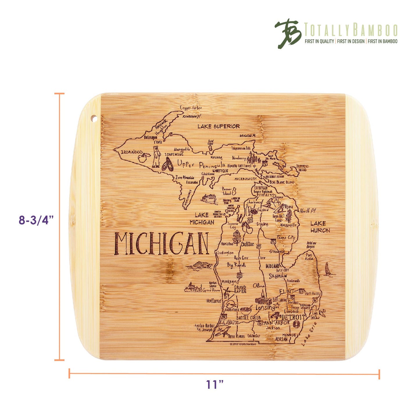 A Slice of Life Michigan 11" Cutting & Serving Board
