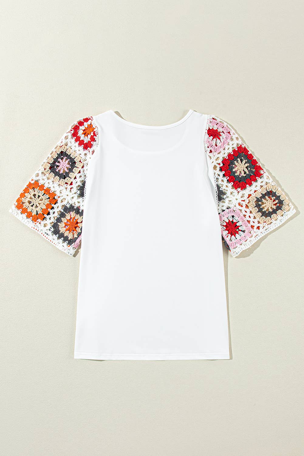 Floral Crochet Short Sleeve Top (S-XL)
