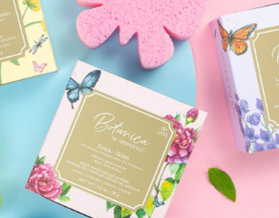 Body Wash Infused Spa Sponge Buffer Exfoliate Soap Cleanser: Lavender Sky - Flower